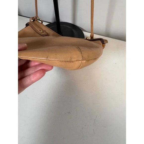 Coach Colette Tan Leather Crossbody Bag Python Stripe Gold Hardware 44808 - Picture 5 of 10